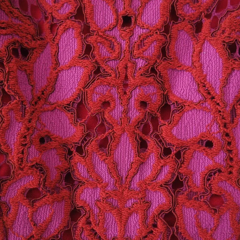 Diane Von Furstenberg Geovana Purple Amethyst Sleeveless Lace Panel Sheath Dress - Picture 8 of 12